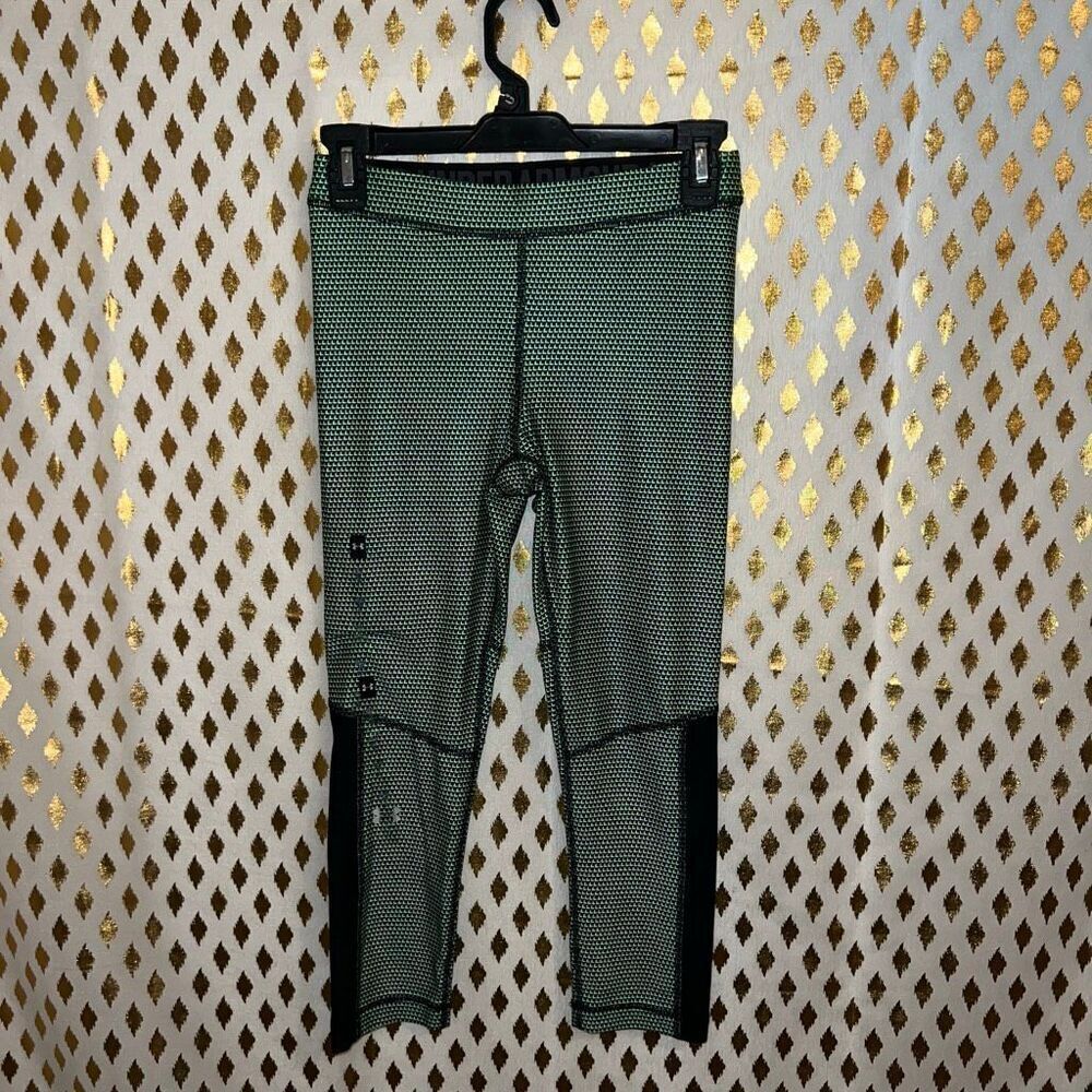 Under Armour Heat Gear Compression Cropped Leggings Green W's Capri size S